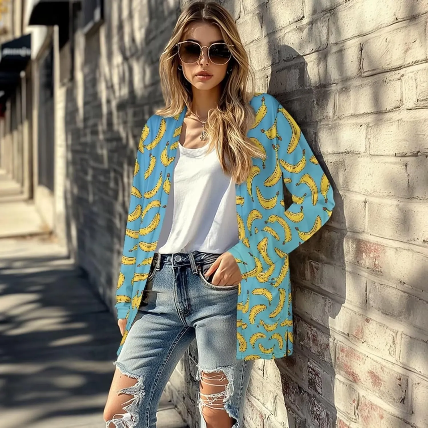Cardigan Jacket for Women 2024 Casual Long Sleeve Open Front Cardigans with Pocket, S-2XL