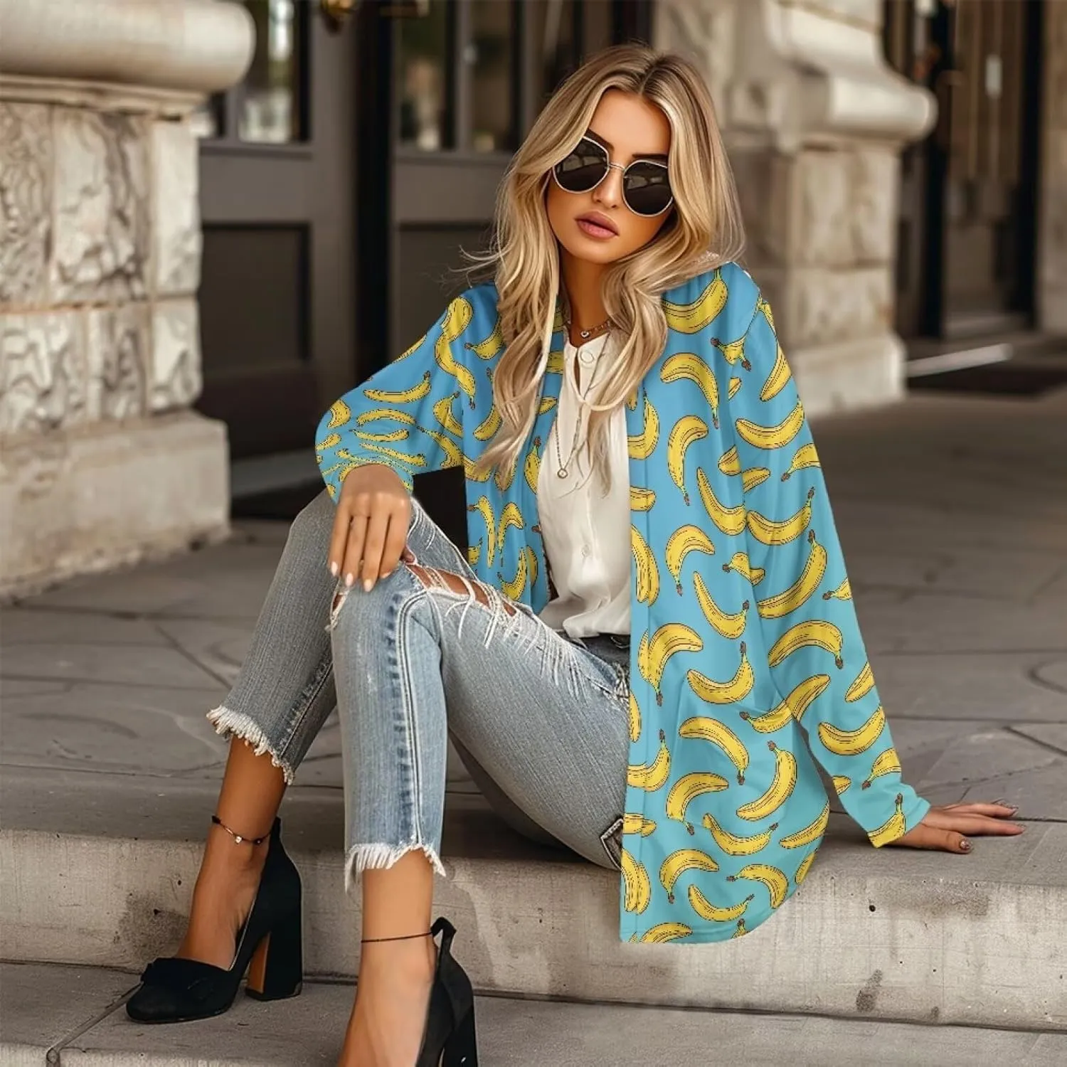 Cardigan Jacket for Women 2024 Casual Long Sleeve Open Front Cardigans with Pocket, S-2XL