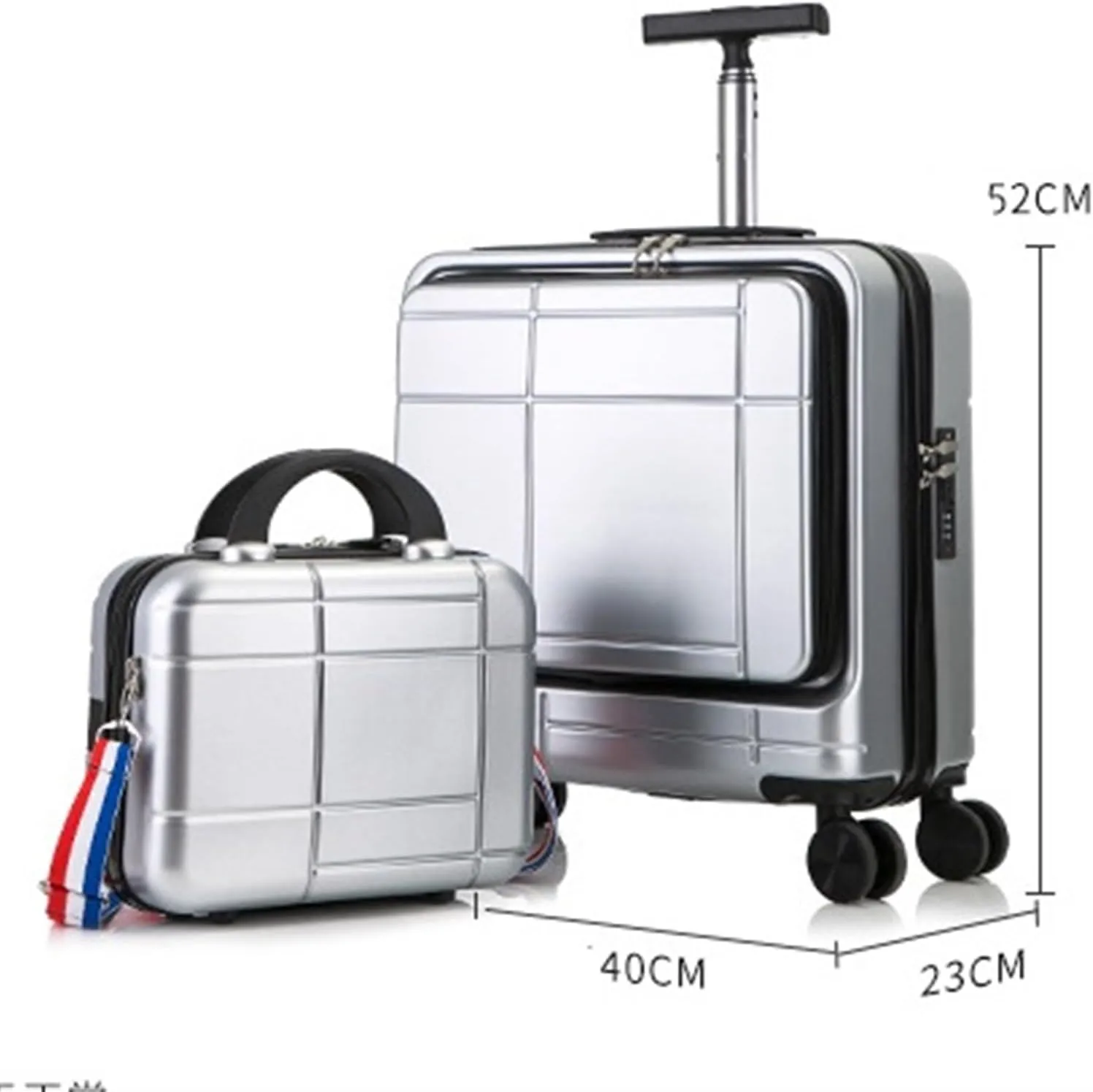 Carry-on Suitcase Luggage 2 Piece Sets Spinner 18inch Suitcase,With Telescopic Handle, 14-inch Cosmetic Case Carry-on Suitcases Carry On Luggages (Color : Blue, Size : 14 18in)