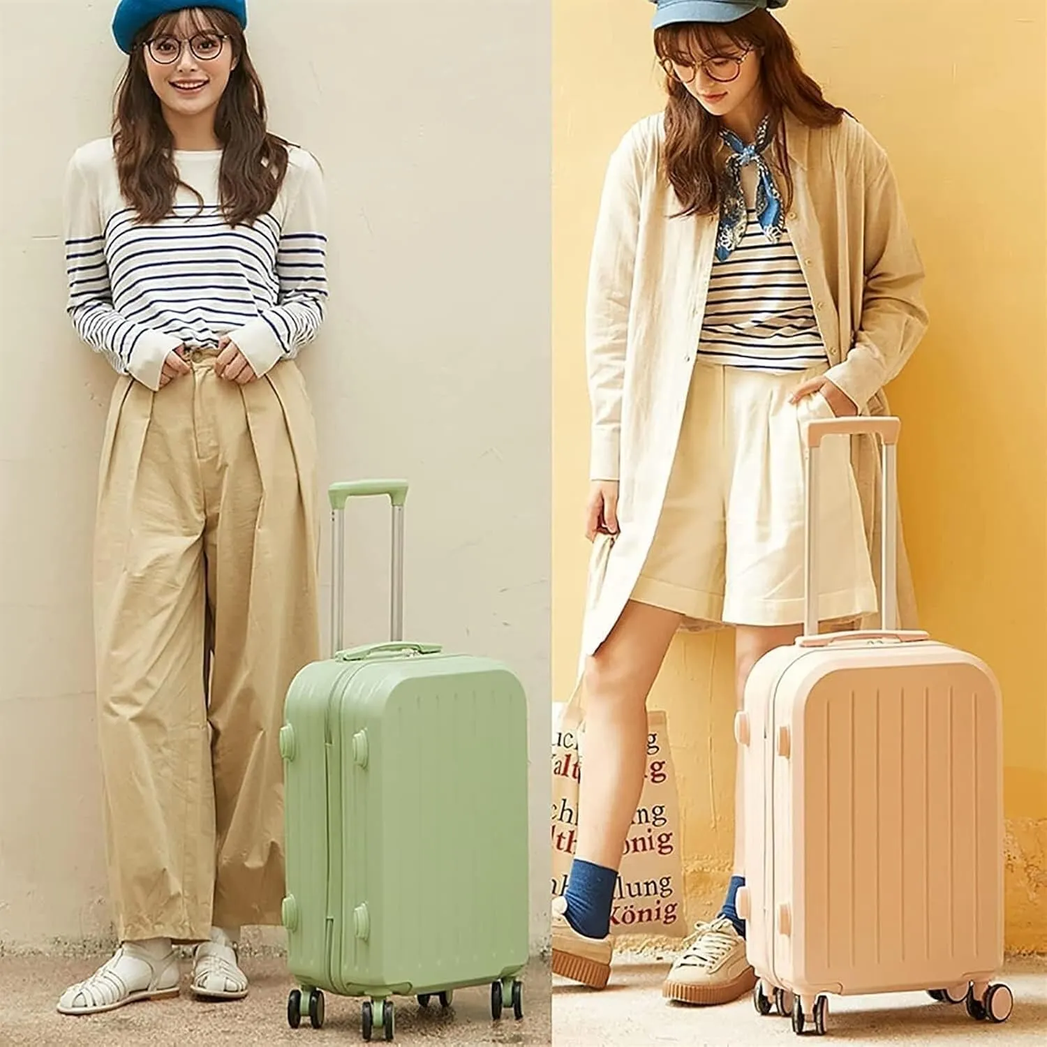 Carry-on Suitcase Luggage 20'' Lightweight Luggage Wide Handle PC Hardshell Suitcases With Spinner Wheels Carry-on Suitcases Carry On Luggages (Color : C, Size : 20 inch)
