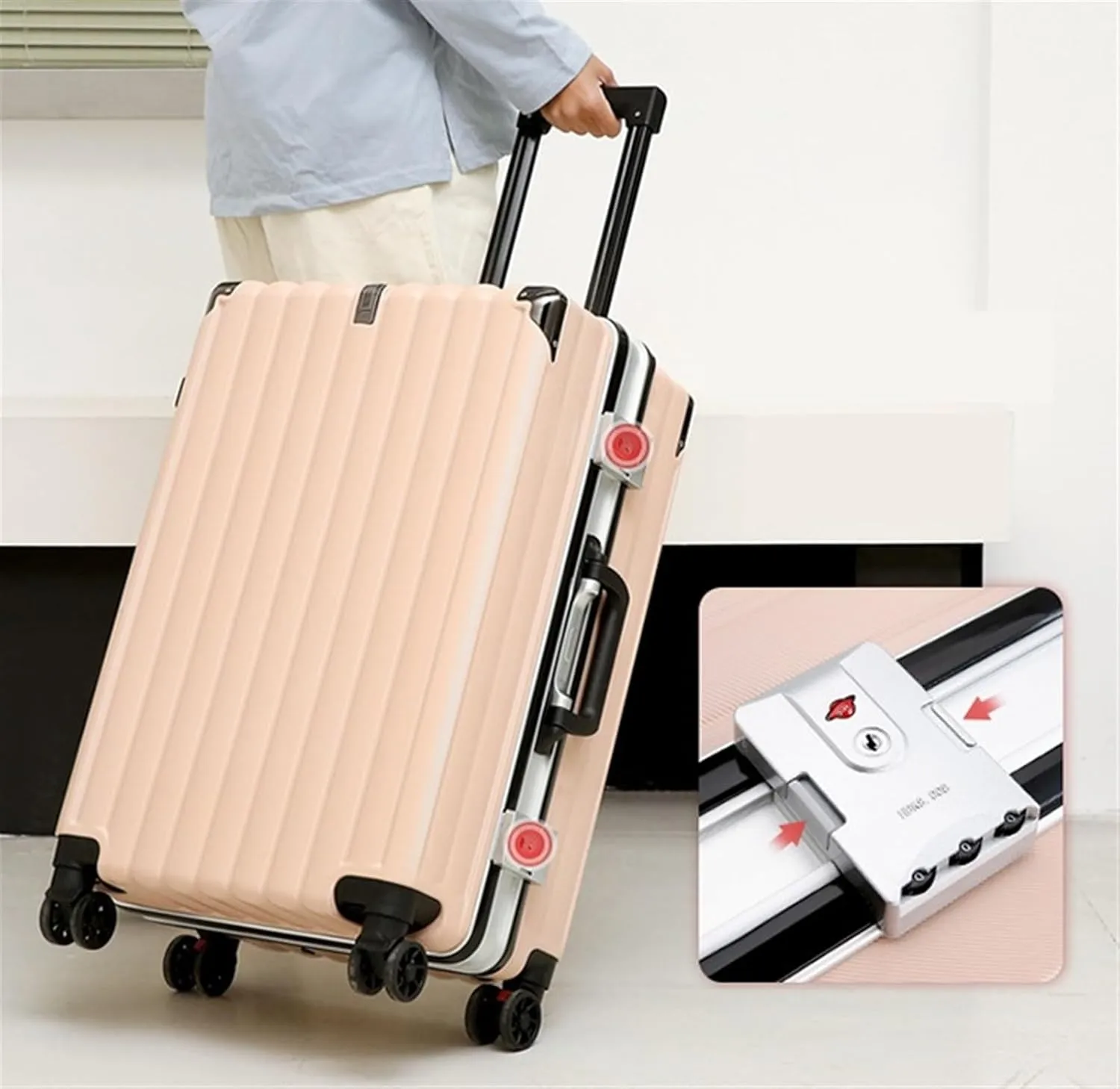 Carry-on Suitcase Luggage 22 Inch Suitcases Large Capacity Hard Shell Luggage Unisex Suitcases With Wheels Carry-on Suitcases Carry On Luggages (Color : D, Size : 22inch)