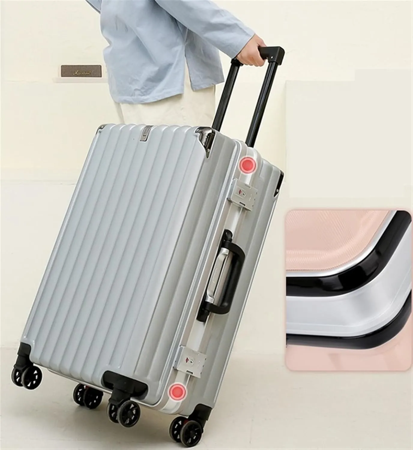 Carry-on Suitcase Luggage 22 Inch Suitcases Large Capacity Hard Shell Luggage Unisex Suitcases With Wheels Carry-on Suitcases Carry On Luggages (Color : D, Size : 22inch)