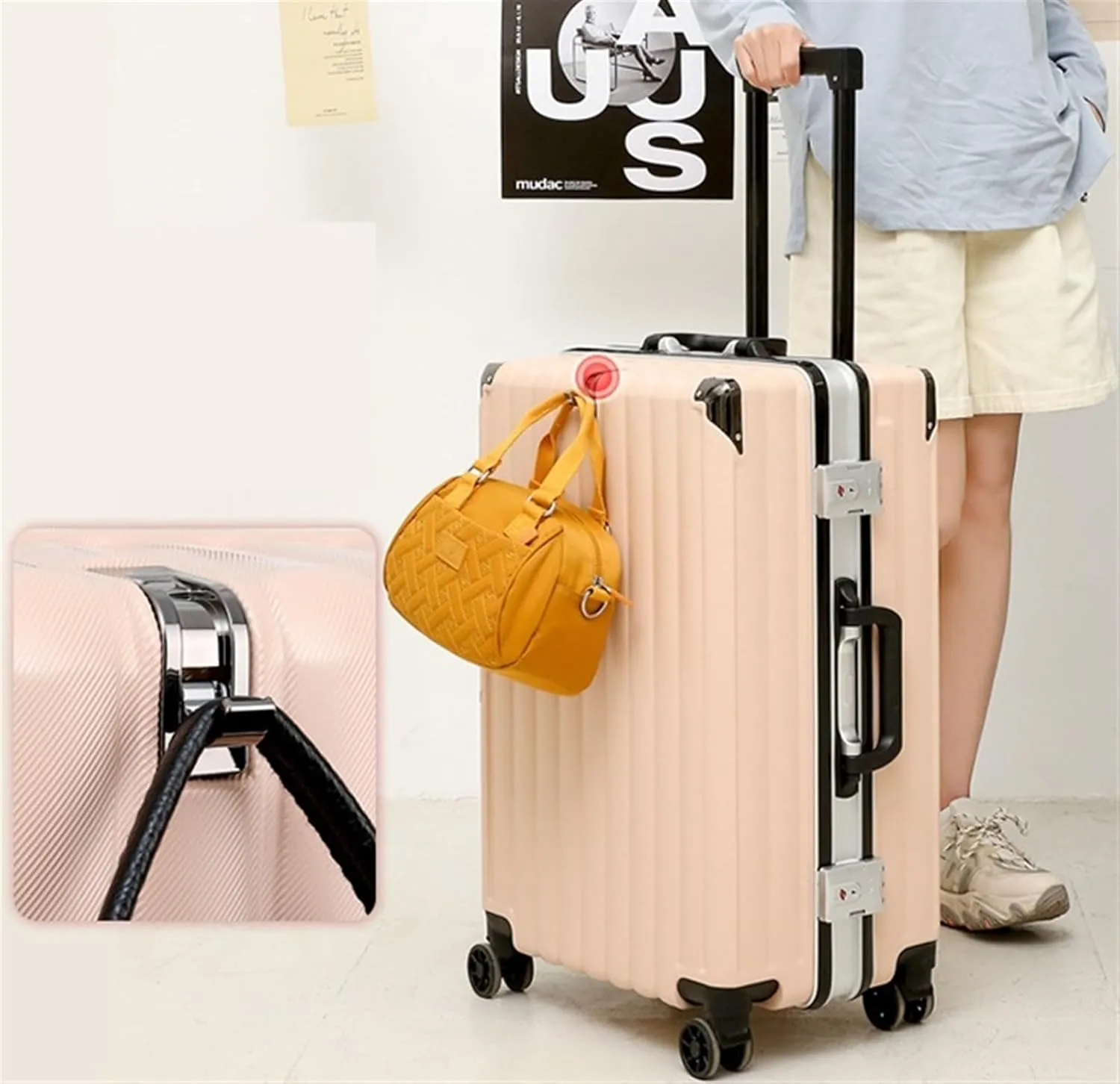 Carry-on Suitcase Luggage 22 Inch Suitcases Large Capacity Hard Shell Luggage Unisex Suitcases With Wheels Carry-on Suitcases Carry On Luggages (Color : D, Size : 22inch)
