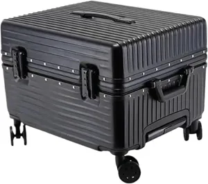 Carry-on Suitcase Luggage Carry On Luggage 20inch Wide Handle Suitcase,Hardshell With Aluminum Frame Spinner Carry-on Suitcases Carry On Luggages (Color : Black, Size : 20inch)