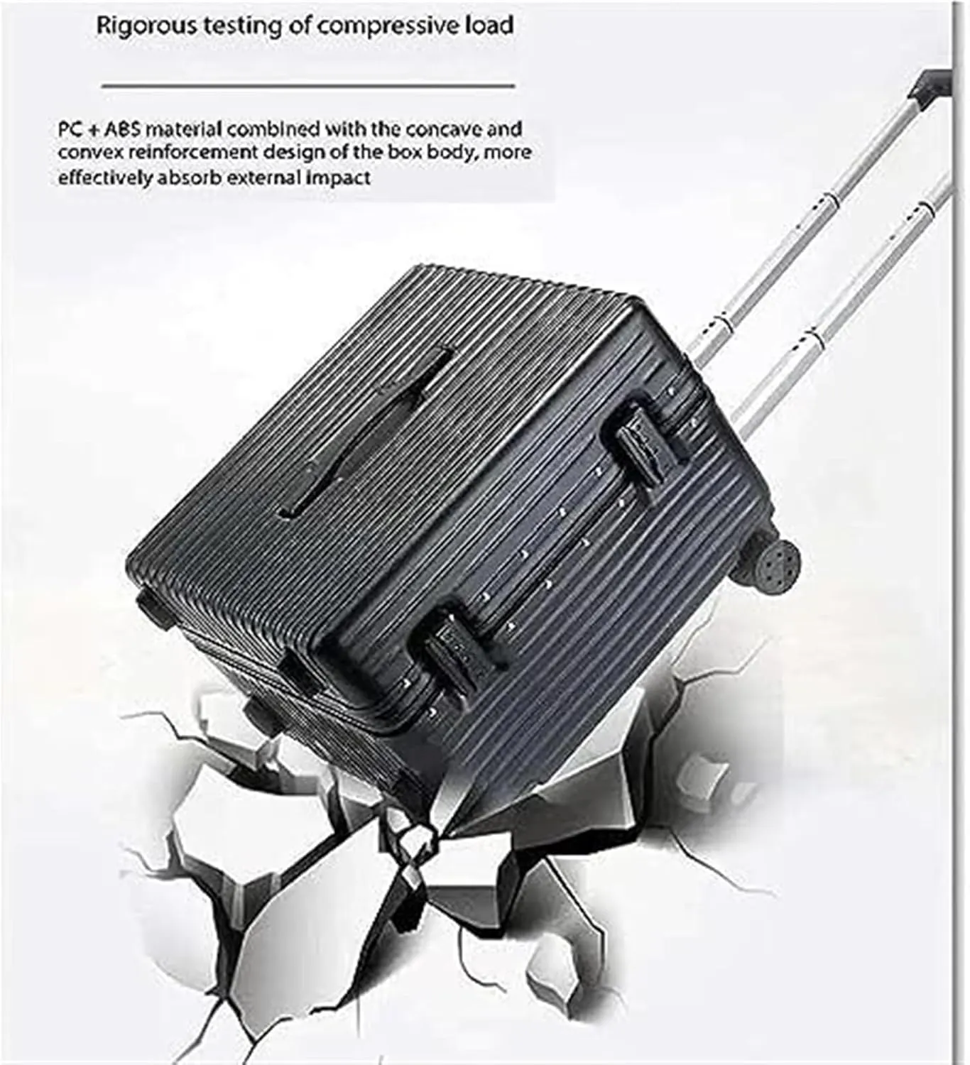 Carry-on Suitcase Luggage Carry On Luggage 20inch Wide Handle Suitcase,Hardshell With Aluminum Frame Spinner Carry-on Suitcases Carry On Luggages (Color : Black, Size : 20inch)