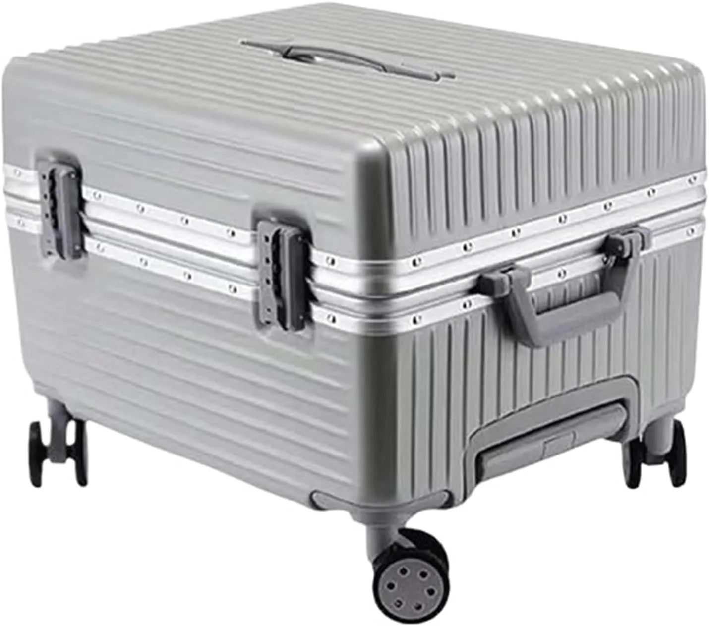 Carry-on Suitcase Luggage Carry On Luggage 20inch Wide Handle Suitcase,Hardshell With Aluminum Frame Spinner Carry-on Suitcases Carry On Luggages (Color : Silver, Size : 20inch)
