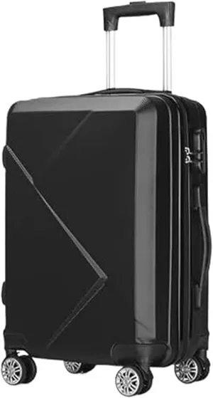 Carry-on Suitcase Luggage Carry On Luggage Hardcase Suitacse With Spinner Wheels Lightweight Hardshell Suitcase Carry-on Suitcases Carry On Luggages (Color : Black, Size : 20in)