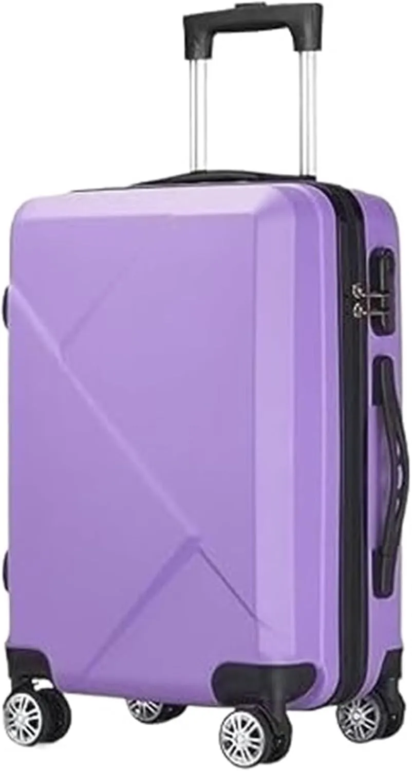 Carry-on Suitcase Luggage Carry On Luggage Hardcase Suitacse With Spinner Wheels Lightweight Hardshell Suitcase Carry-on Suitcases Carry On Luggages (Color : Purple, Size : 20in)
