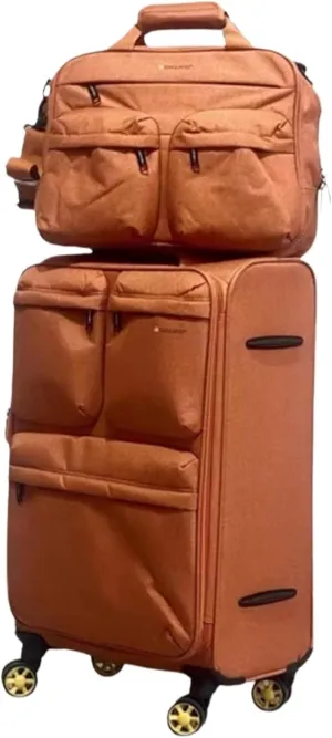 Carry-on Suitcase Luggage Expandable Rolling Upright Luggage, 2-Piece Set,Spinner Wheels, Lock for Travel Carry-on Suitcases Carry On Luggages, 28in, Orange (Orange 28in)