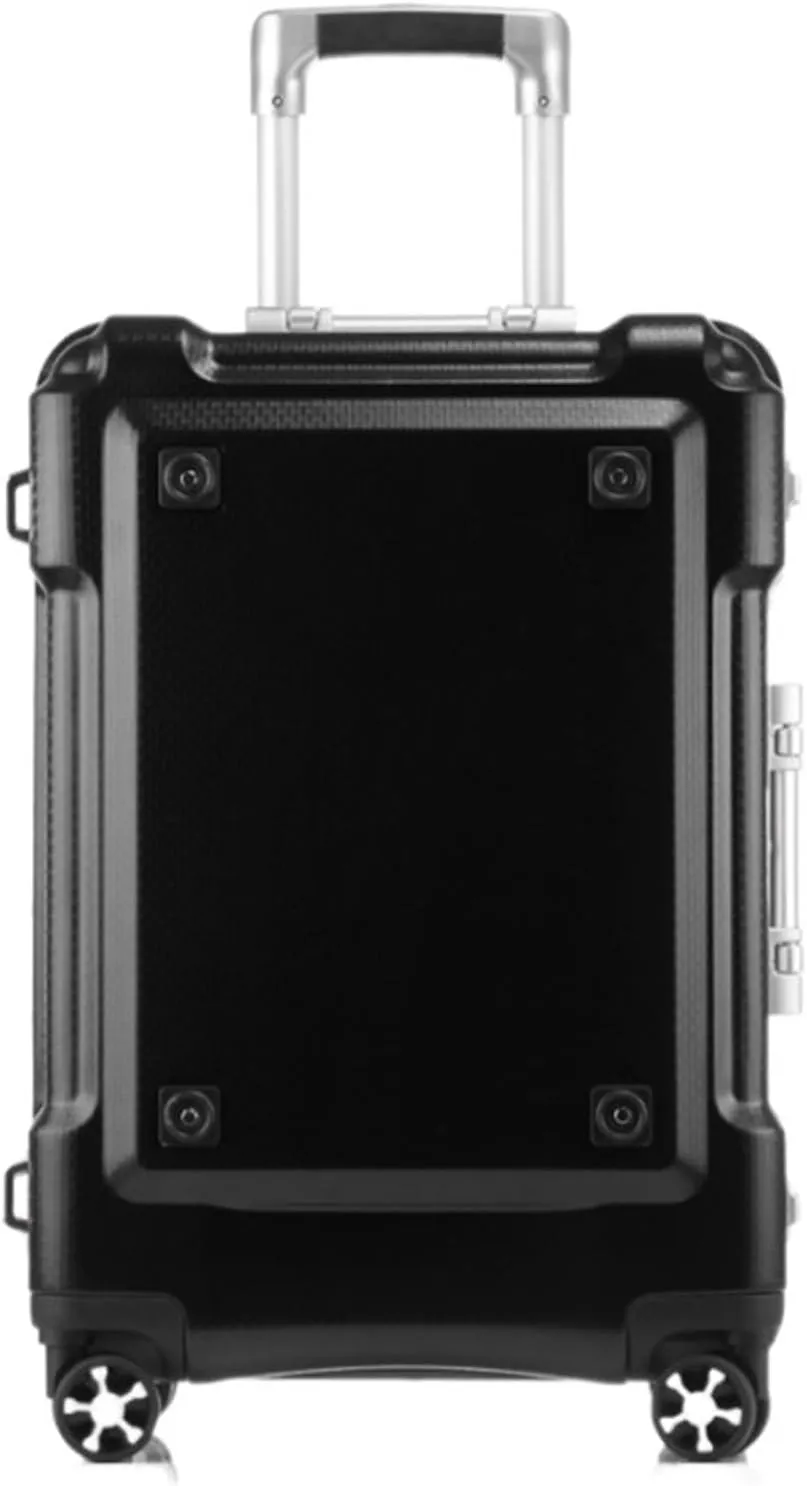 Carry-on Suitcase Luggage Hard Shell Carry On Luggage with Aluminum Frame,No Zipper Suitcase, Combination Lock Carry-on Suitcases Carry On Luggages,Silver-24in (Black 20in)