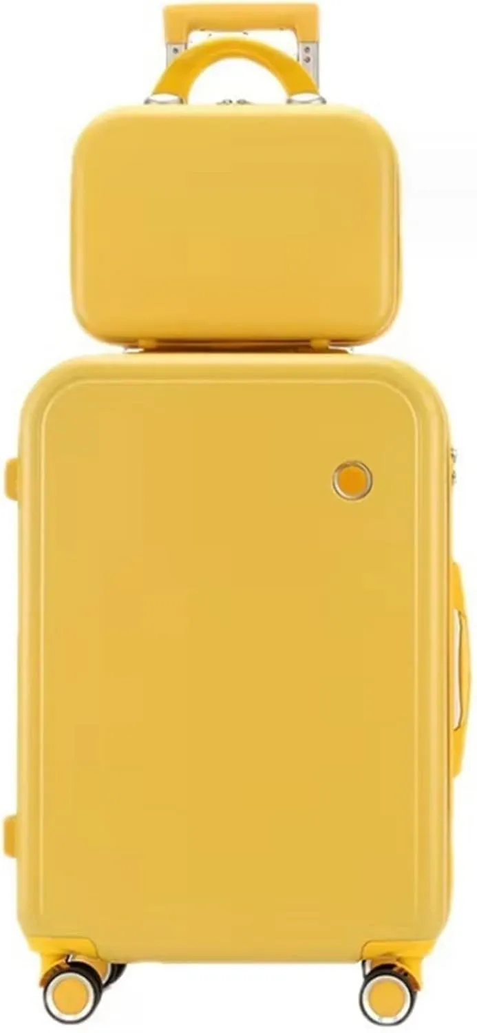 Carry-on Suitcase Luggage Hardside Rugged Travel Suitcase Luggage With Spinner Wheels,Lightweight Carry-On Luggage Carry-on Suitcases Carry On Luggages (Color : Yellow, Size : 18in)