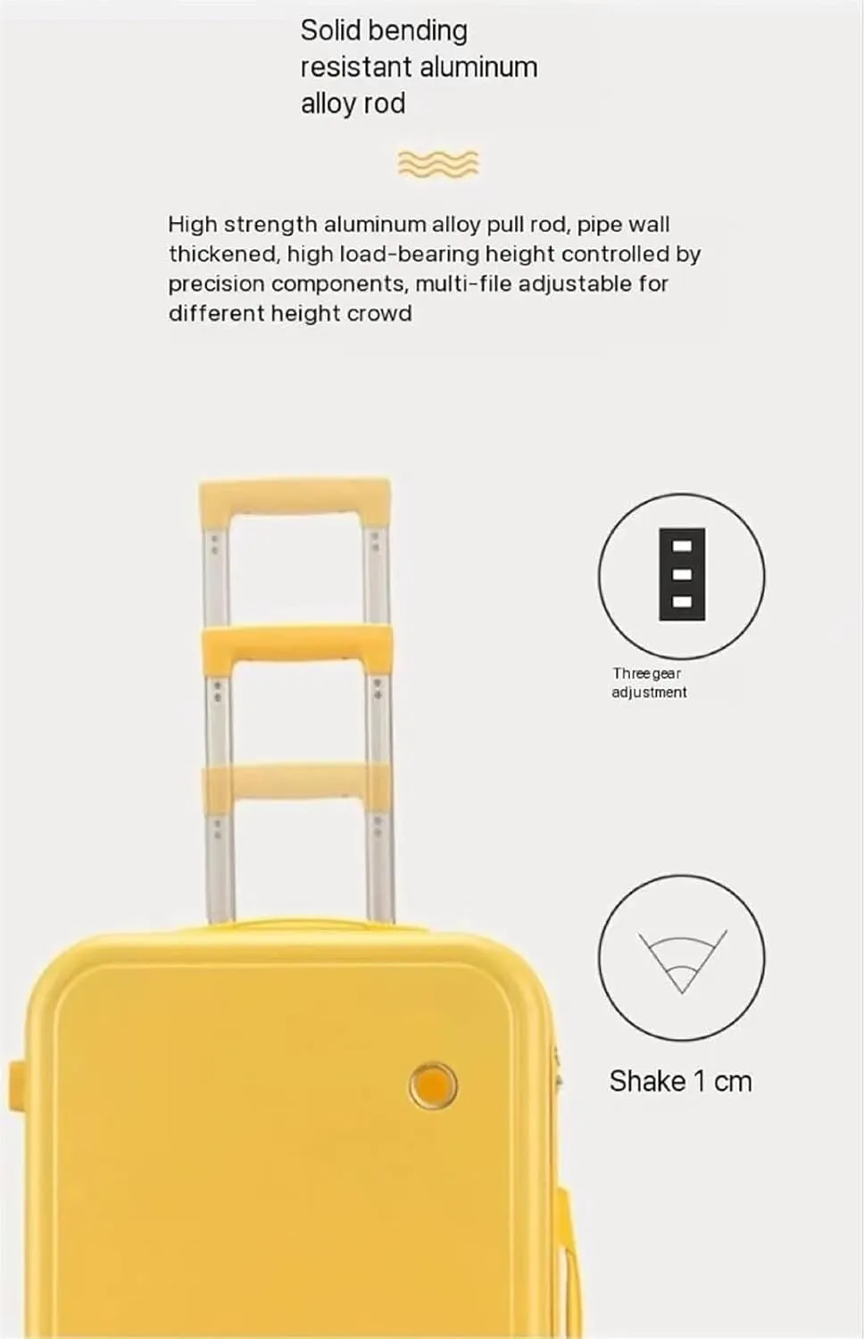 Carry-on Suitcase Luggage Hardside Rugged Travel Suitcase Luggage With Spinner Wheels,Lightweight Carry-On Luggage Carry-on Suitcases Carry On Luggages (Color : Yellow, Size : 18in)