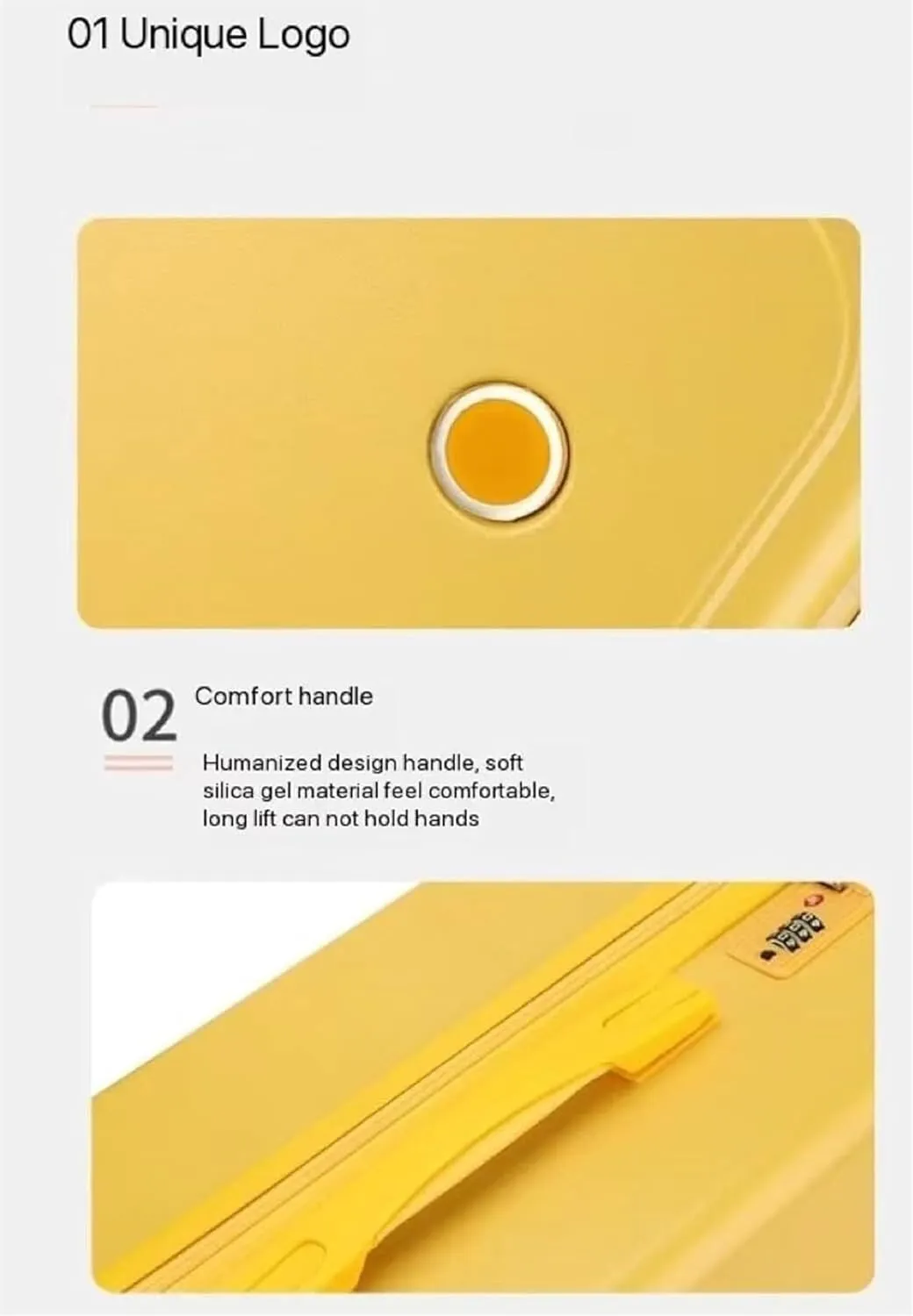 Carry-on Suitcase Luggage Hardside Rugged Travel Suitcase Luggage With Spinner Wheels,Lightweight Carry-On Luggage Carry-on Suitcases Carry On Luggages (Color : Yellow, Size : 18in)