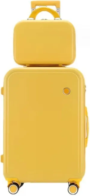 Carry-on Suitcase Luggage Hardside Rugged Travel Suitcase Luggage With Spinner Wheels,Lightweight Carry-On Luggage Carry-on Suitcases Carry On Luggages (Color : Yellow, Size : 18in)