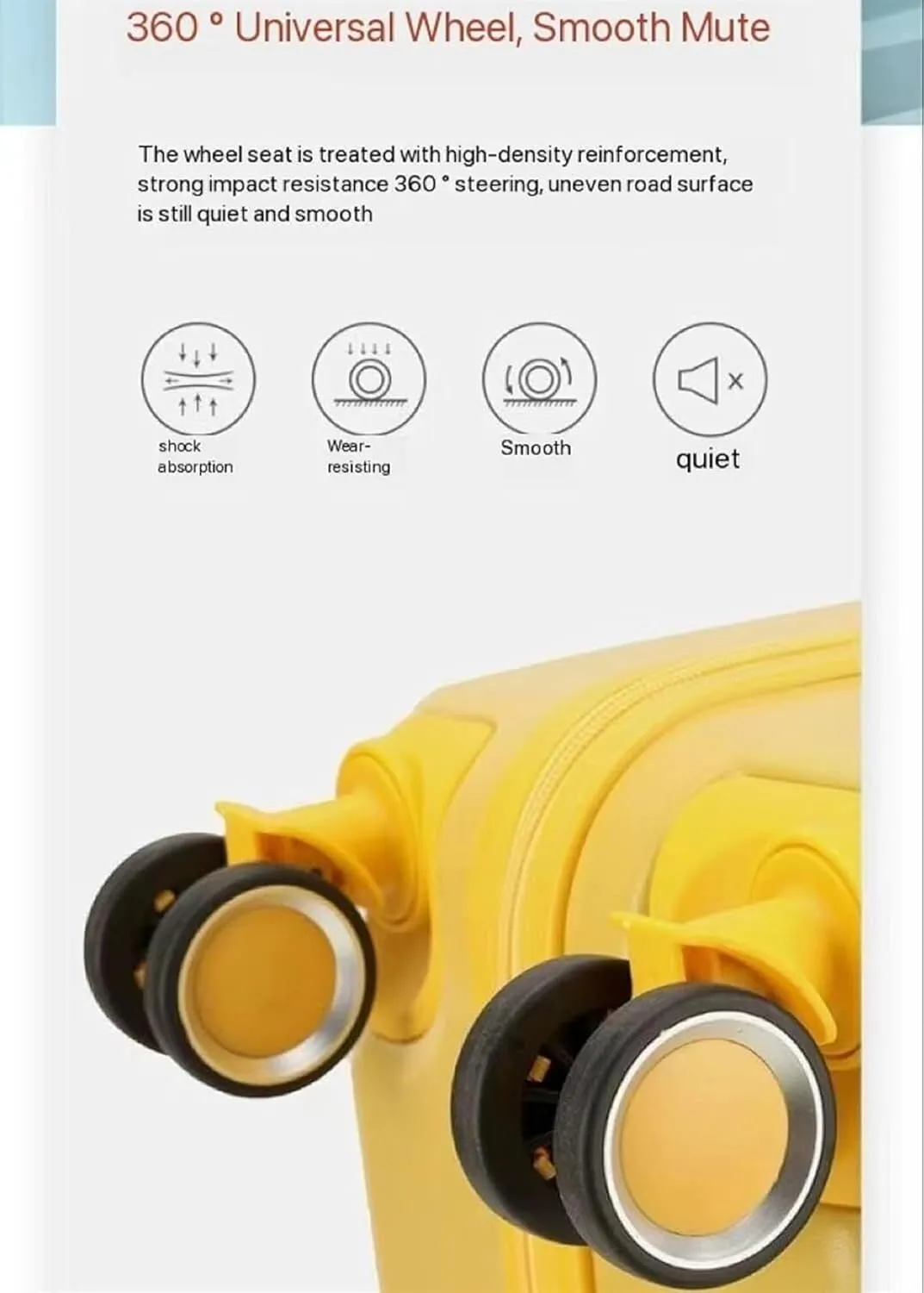 Carry-on Suitcase Luggage Hardside Rugged Travel Suitcase Luggage With Spinner Wheels,Lightweight Carry-On Luggage Carry-on Suitcases Carry On Luggages (Color : Yellow, Size : 18in)