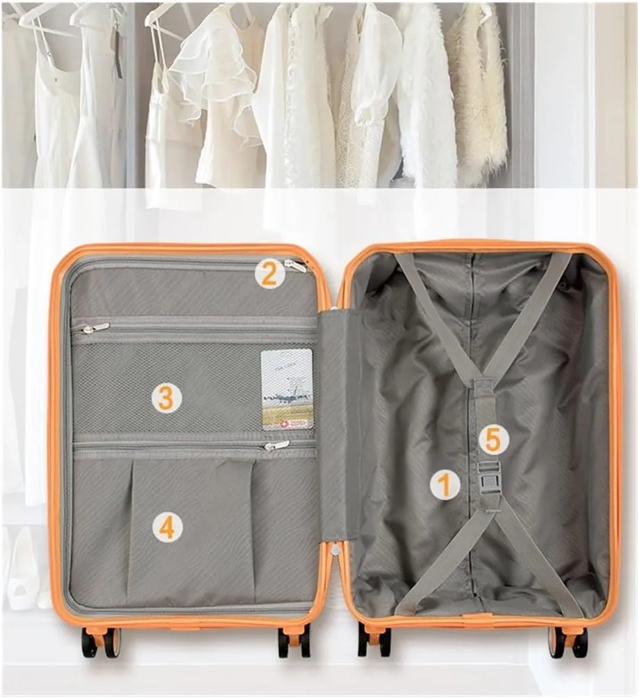 Carry-on Suitcase Luggage Luggage Lightweight Suitcase Travel Luggage With Spinner Wheels TSA Lock 20-Inch Carry-on Suitcases Carry On Luggages (Color : F, Size : 20in)