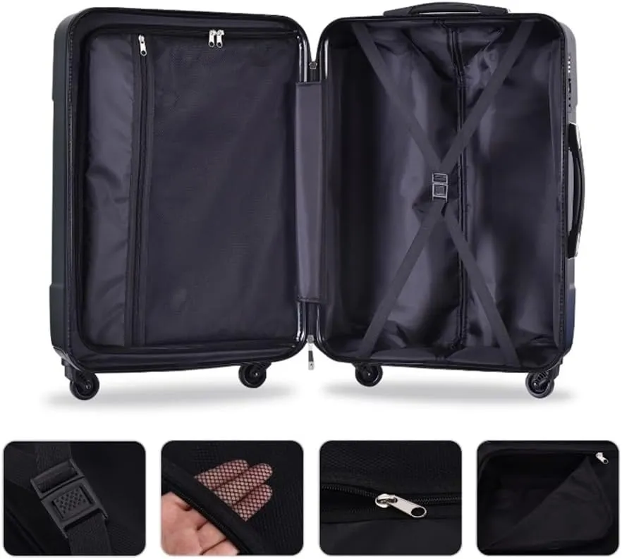Carry-on Suitcase Luggage Luggage Sets Hardshell 3s Lightweight Durable Suitcase Spinner Wheels with Lock Carry-on Suitcases Carry On Luggages, 20/24/28inch (3s 20/24/28inch)