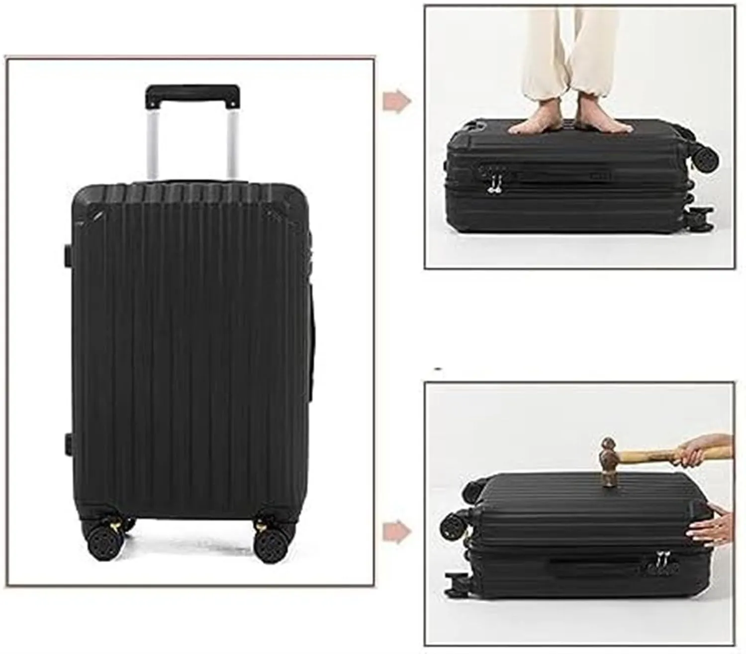 Carry-on Suitcase Luggage Suitcase With Spinner Wheels Hardshell Lightweight Rolling For Business Travel Suitcase Carry-on Suitcases Carry On Luggages (Color : Pink, Size : 24in)
