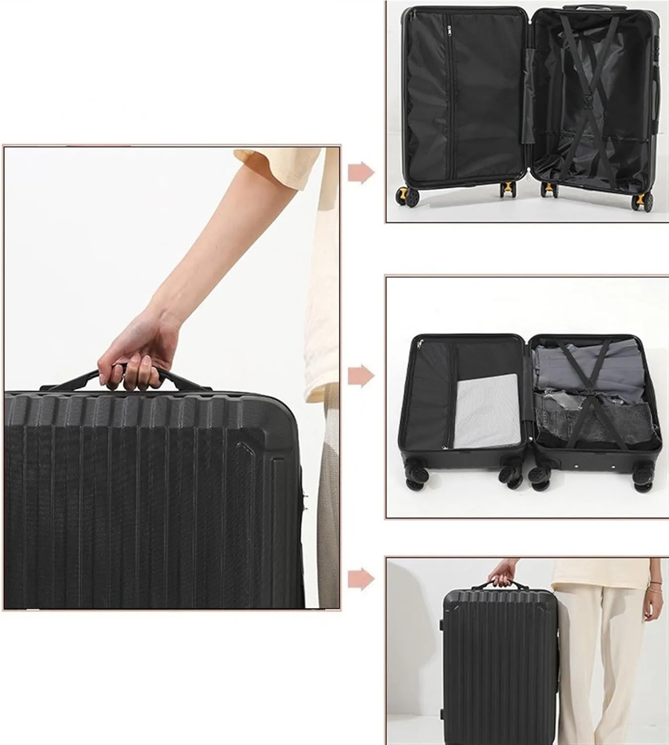Carry-on Suitcase Luggage Suitcase With Spinner Wheels Hardshell Lightweight Rolling Suitcases For Business Travel Carry-on Suitcases Carry On Luggages (Color : Pink, Size : 20in)