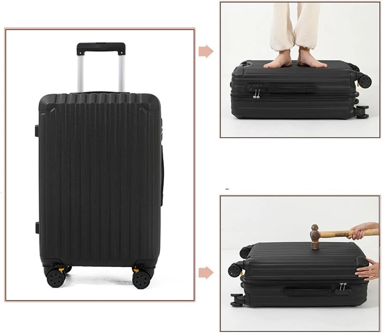Carry-on Suitcase Luggage Suitcase With Spinner Wheels Hardshell Lightweight Rolling Suitcases For Business Travel Carry-on Suitcases Carry On Luggages (Color : Pink, Size : 20in)