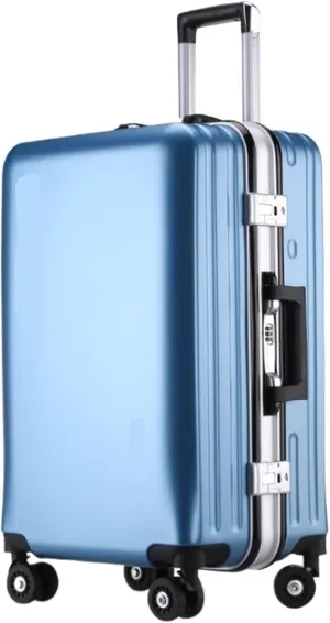 Carry-on Suitcase Luggage Suitcases Aluminum Frame Rechargeable Luggage Hard Shell Suitcases with Wheels Carry-on Suitcases Carry On Luggages,Gold-22inch (Blue 24inch)