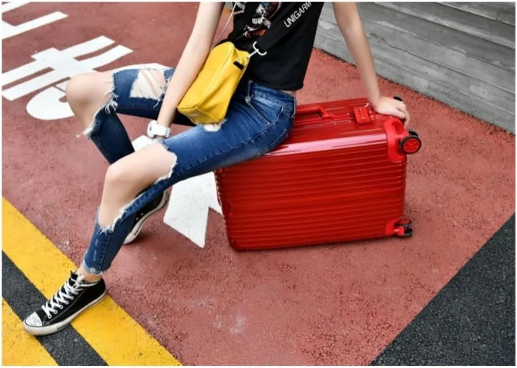 Carry-on Suitcase Luggage Travel Luggage Suitcase Spinner With Wheels,Hardside Carry On Suitcase For Travel Carry-on Suitcases Carry On Luggages (Color : Red, Size : 24in)