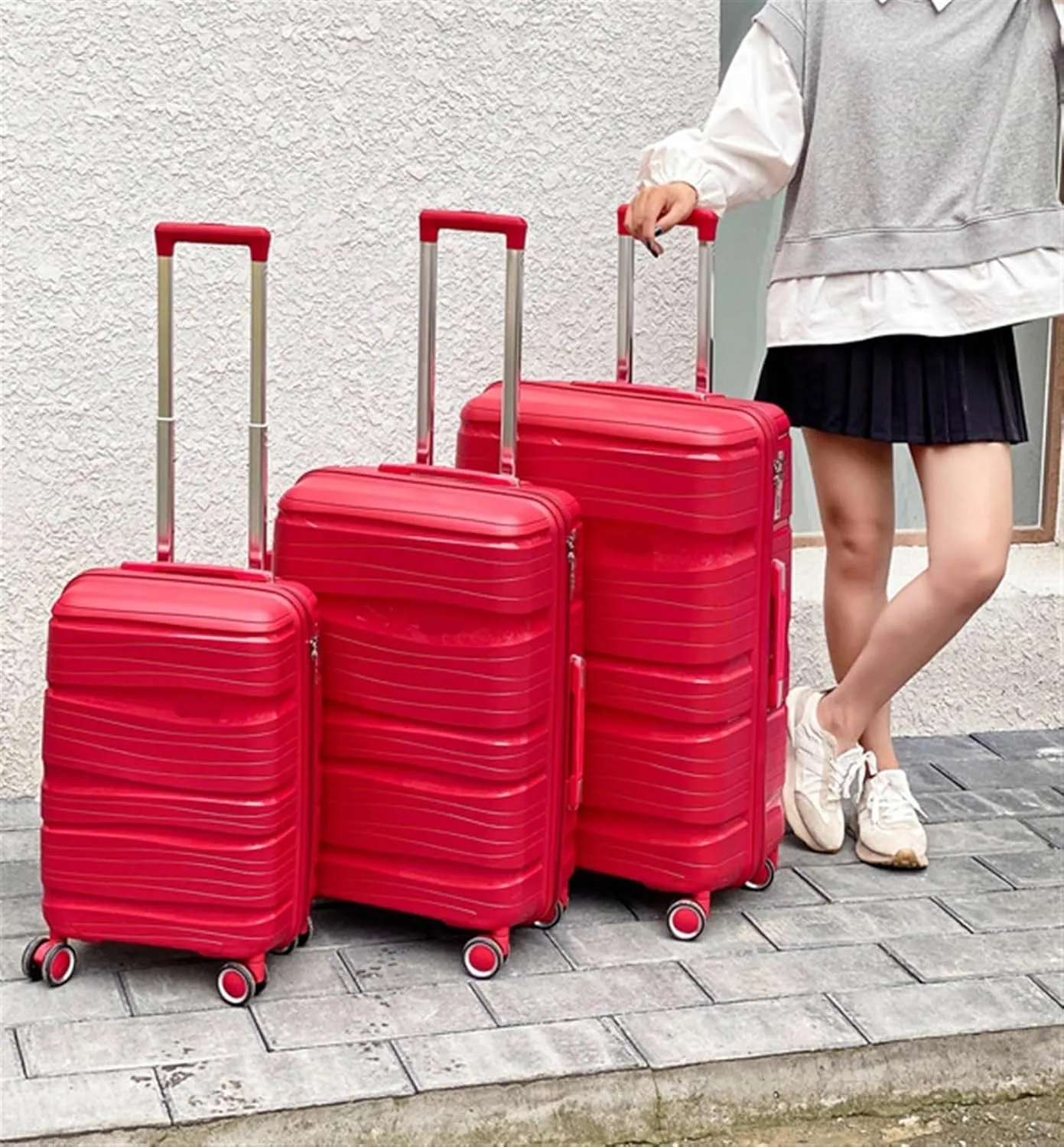 Carry-on Suitcase Luggage Travel Suitcase With Spinner Wheels,Lightweight Ergonomic Handles, Traveling Suitcases Carry-on Suitcases Carry On Luggages (Color : Red, Size : 20inch)