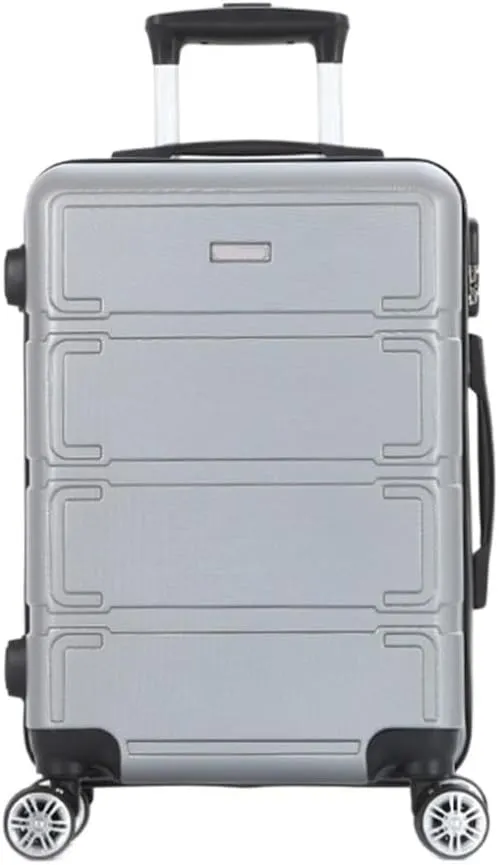 Carry-on Suitcase Luggage Women's Spinner Luggage Carry-On,Height Adjustable Handle for Business Trips and Travel Carry-on Suitcases Carry On Luggages (Silver 20in)