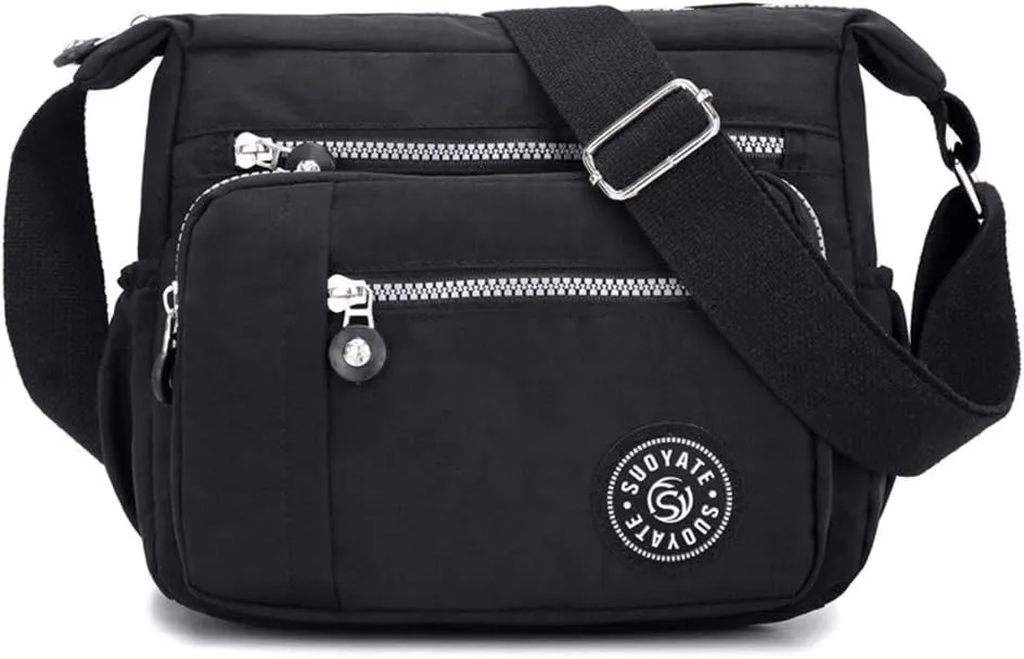 Carryall Bag 28, B4/black Crossbody Bags for Women Pocketbooks Soft Pu Leather Purses and Handbags Multi Pocket Shoulder Bag