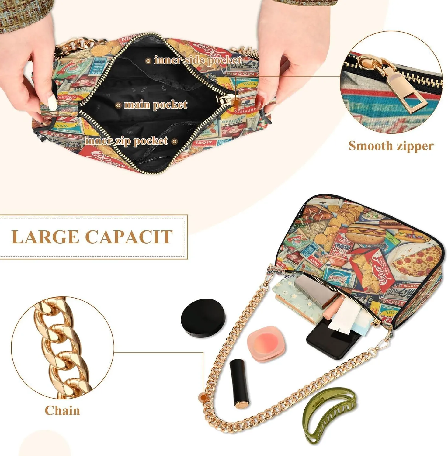 Cartoon Fire Trucks Mini Clutch Purses for Women, Trendy Handbags