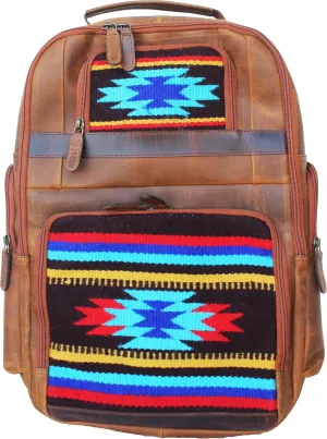 CHALLENGER Western Distressed Leather Handwoven Saddle Bag Inlay Travel Utility Bag 18SKB37