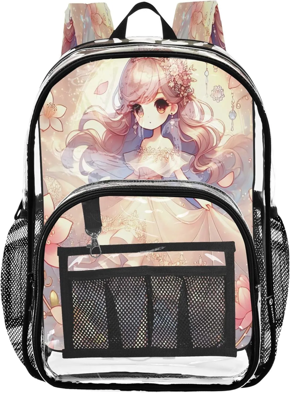 CHIFIGNO Dreamy Girl Pink Kids Backpacks, Clear Plastic Bags, Clear Bag, School Bags for Boys