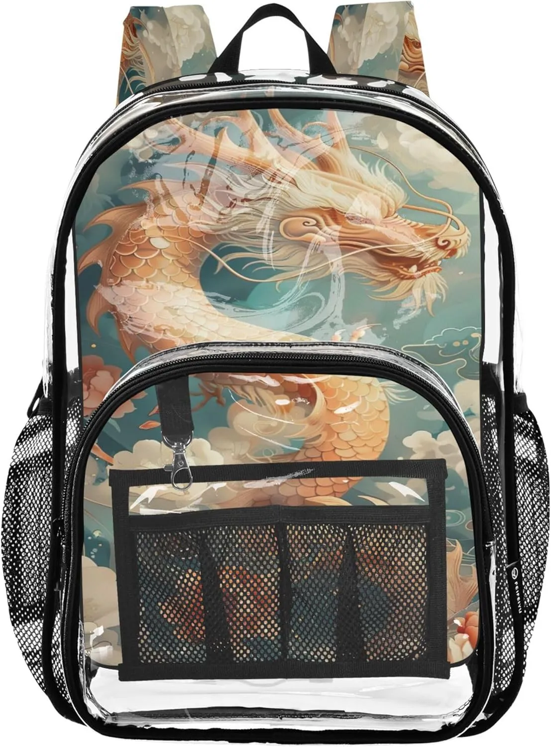 Chinese Dragon Bag for Girls, Clear Plastic Bag, Kid Backpack, Clear Backpack for Boys