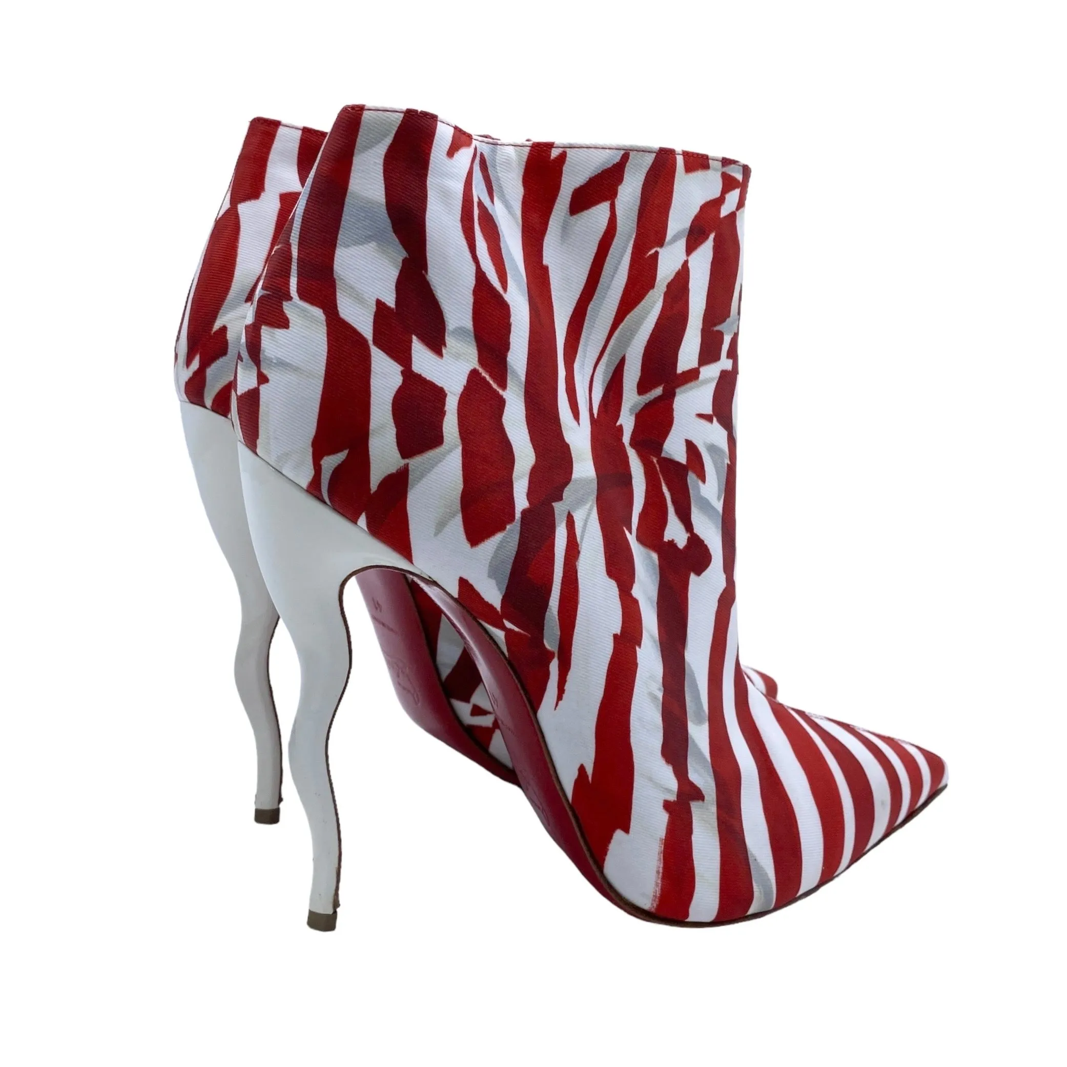 CHRISTIAN LOUBOUTIN STRIPED SO KATE WAWY HEEL BOOTS EU 41/ UK 8