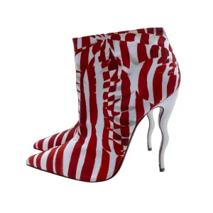 CHRISTIAN LOUBOUTIN STRIPED SO KATE WAWY HEEL BOOTS EU 41/ UK 8