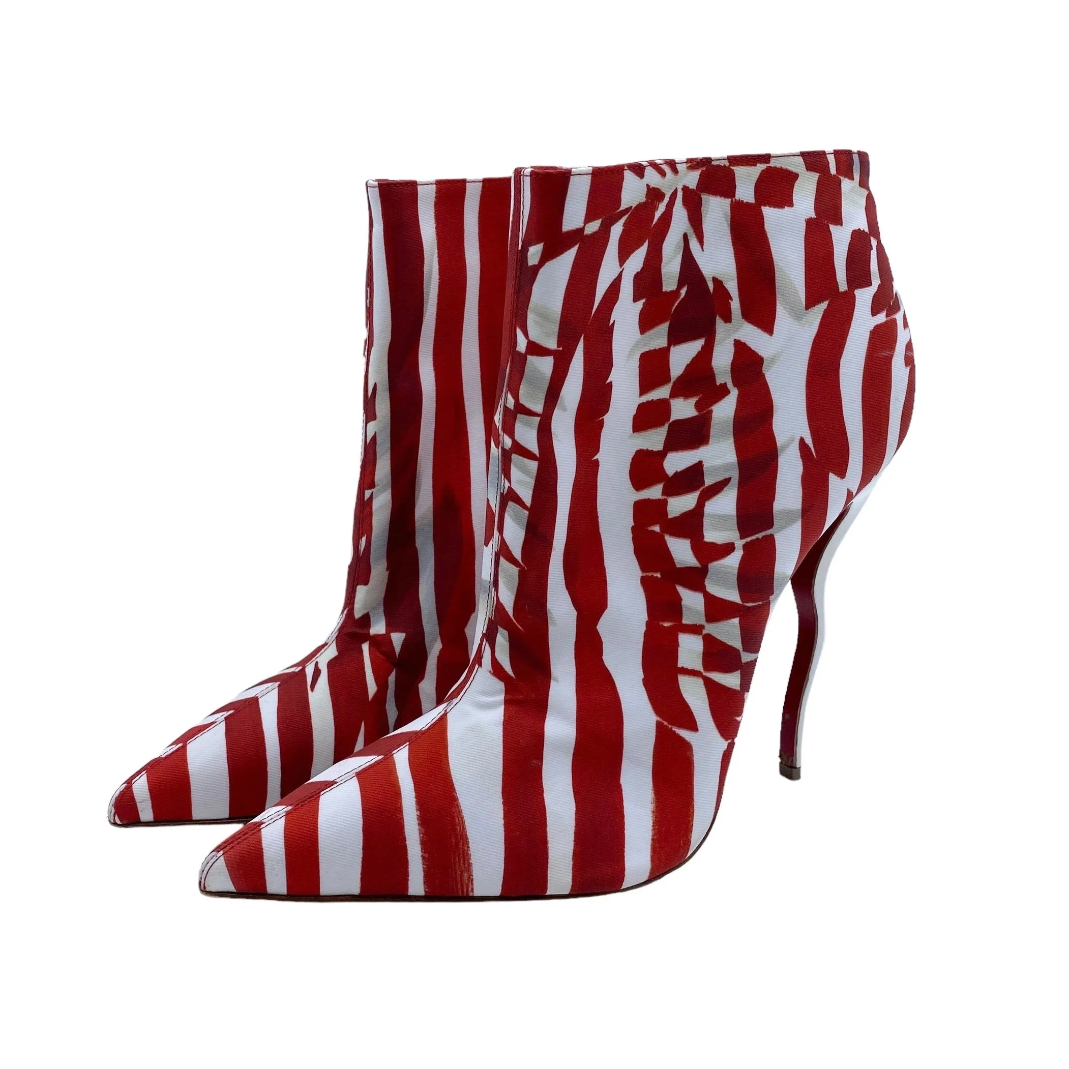 CHRISTIAN LOUBOUTIN STRIPED SO KATE WAWY HEEL BOOTS EU 41/ UK 8