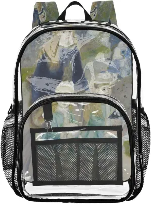 Clear Bag for Women Travel Auguste Renoir Oil Painting Girls Backpack for Kids Clear School Shoulder Bag