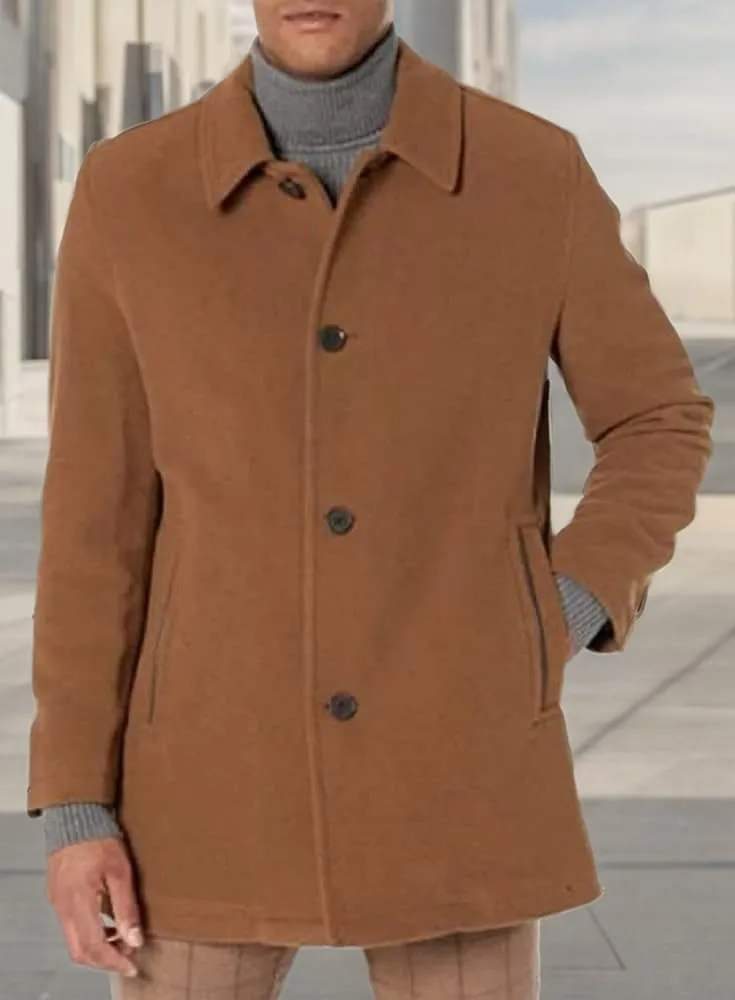 Cole Haan mens Full Zip Wool Plush Car Coat