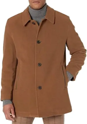 Cole Haan mens Full Zip Wool Plush Car Coat