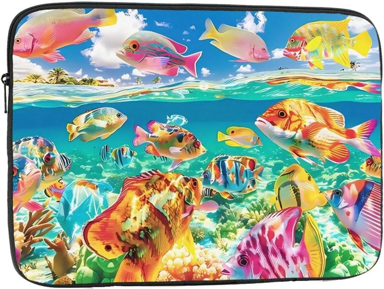 Colorful Fish Laptop Inner Bag 17 Inch Laptop Sleeve Case For Laptop Briefcase Carrying Bag Pouch Skin Cover