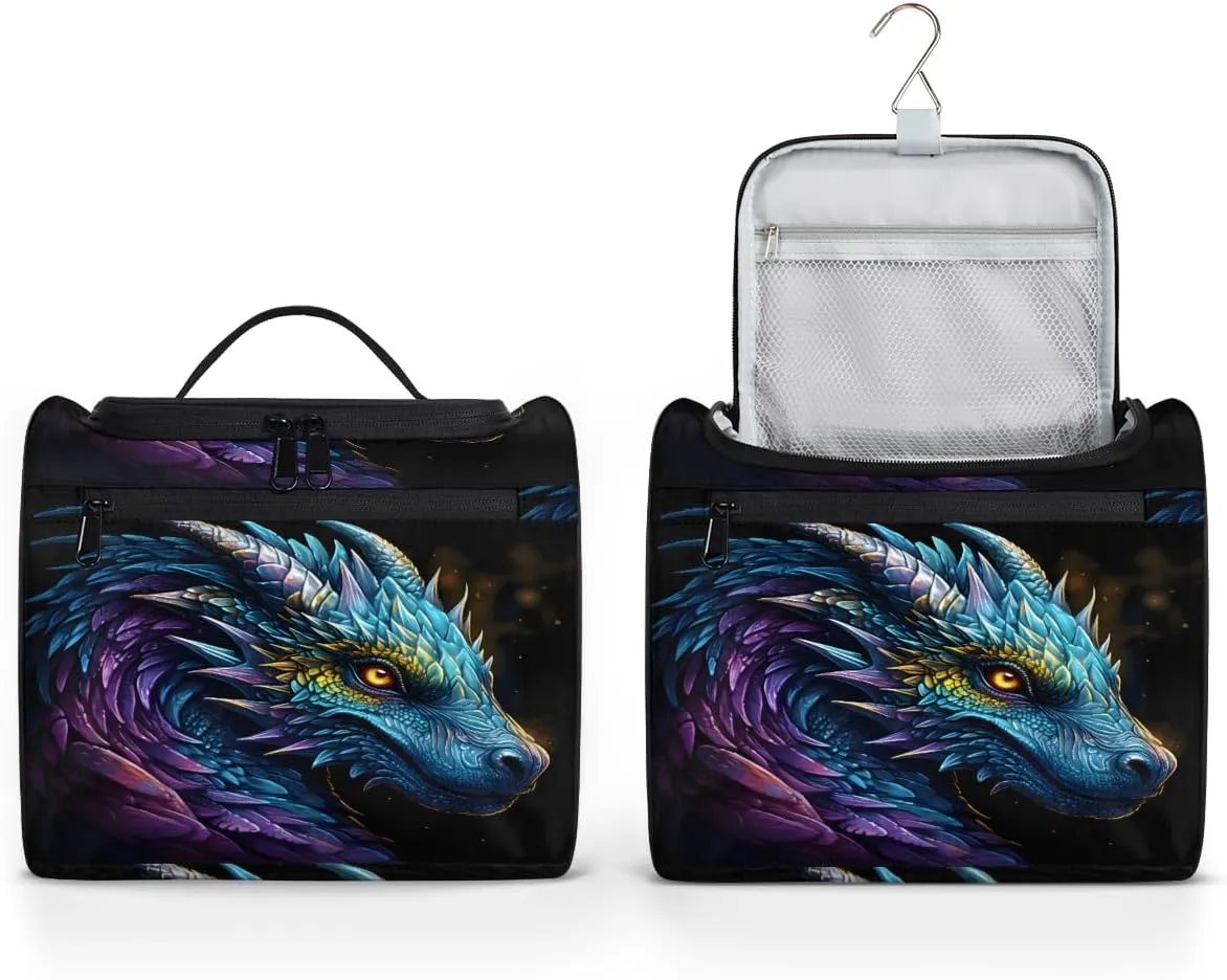 Cool Dragon Travel Toiletry Bag for Men and Women, Large Hanging Makeup Bag Organizer Toiletries Bag for Travel, Cosmetic Bag with Handle