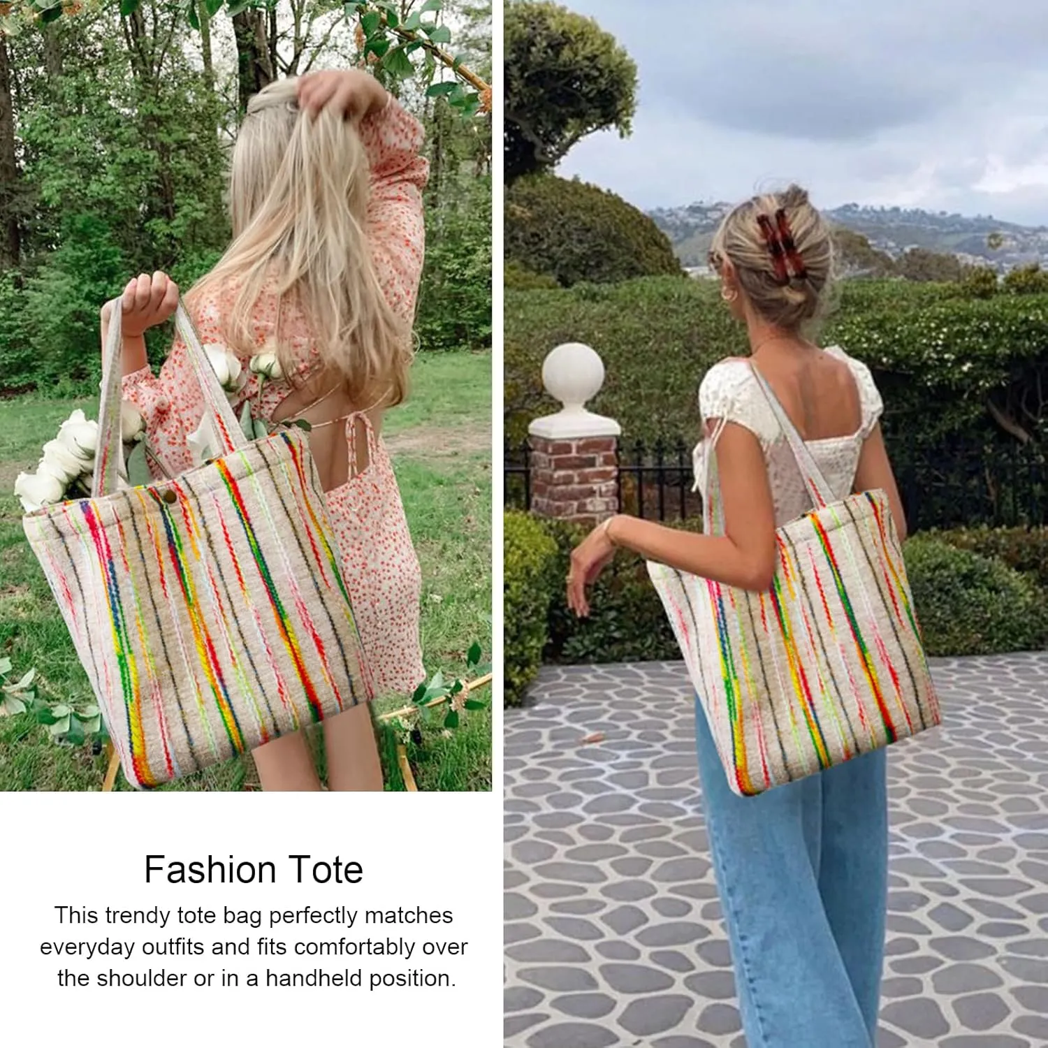 Corduroy Tote Bag for Women