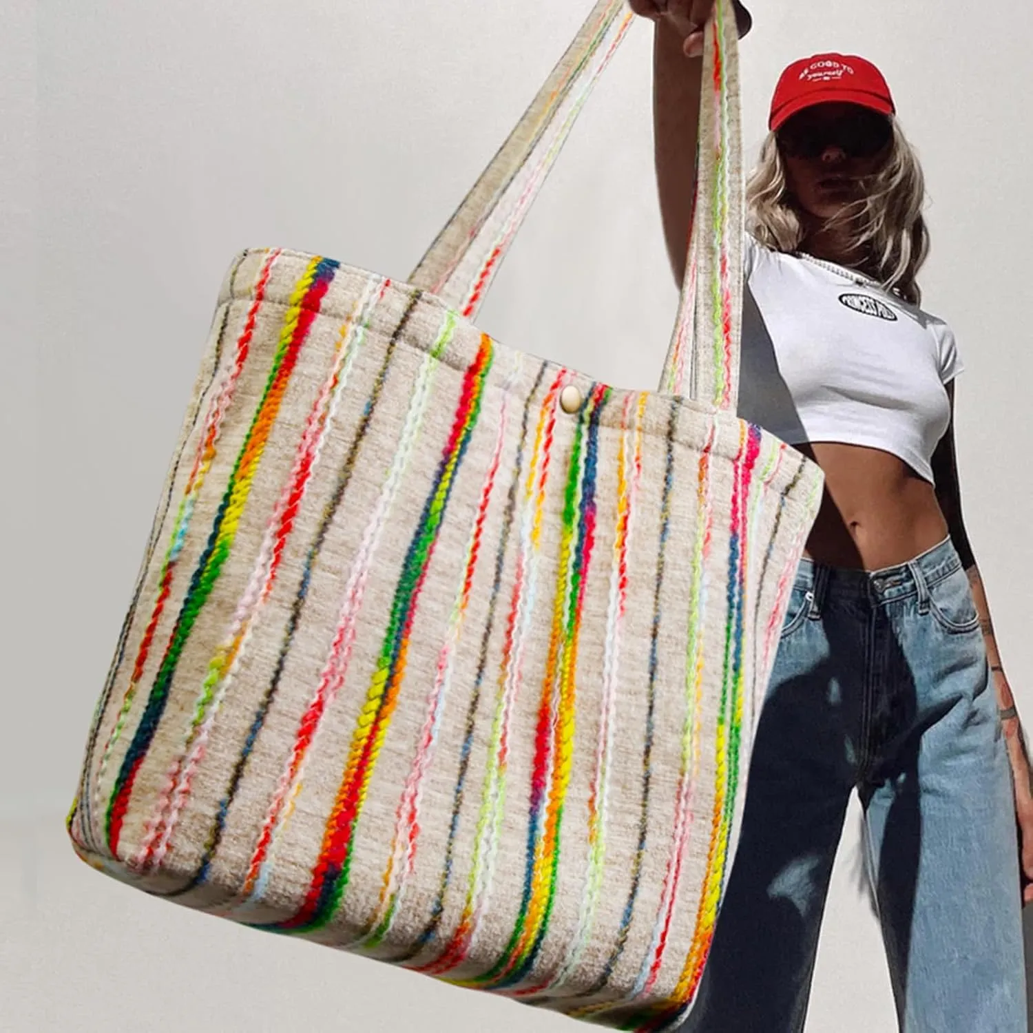 Corduroy Tote Bag for Women