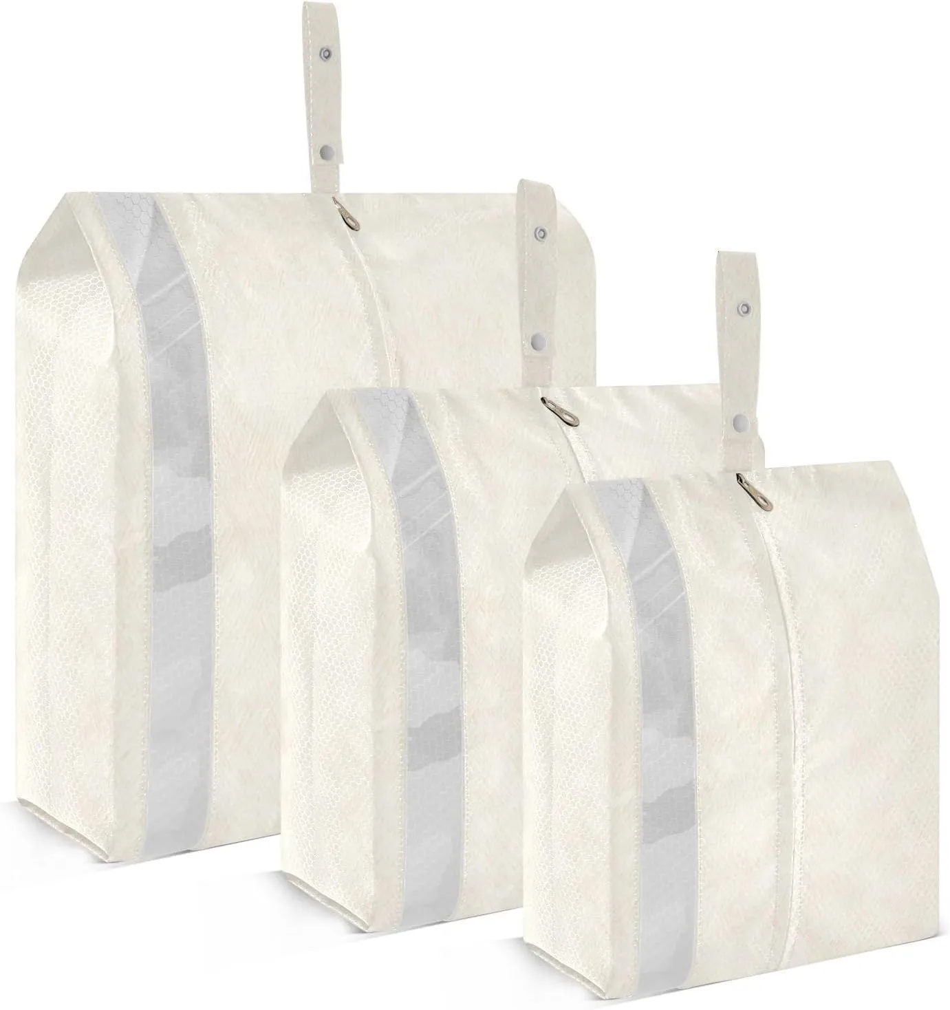 Cream Texture Beige Color Packing Cubes Set of 3, Lightweight Travel Luggage Organizers Foldable Bags for Easy Packing and Organization