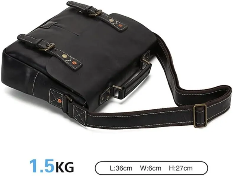CSCDD Men's Handbag Large Capacity Business Computer Briefcase Leather Shoulder Crossbody Men's Bag