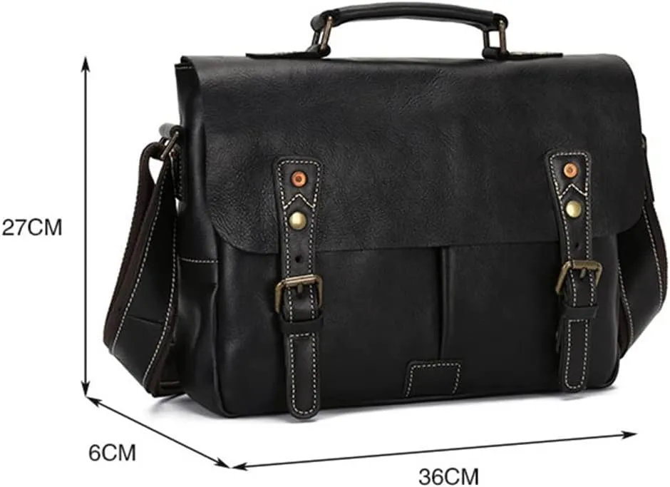 CSCDD Men's Handbag Large Capacity Business Computer Briefcase Leather Shoulder Crossbody Men's Bag