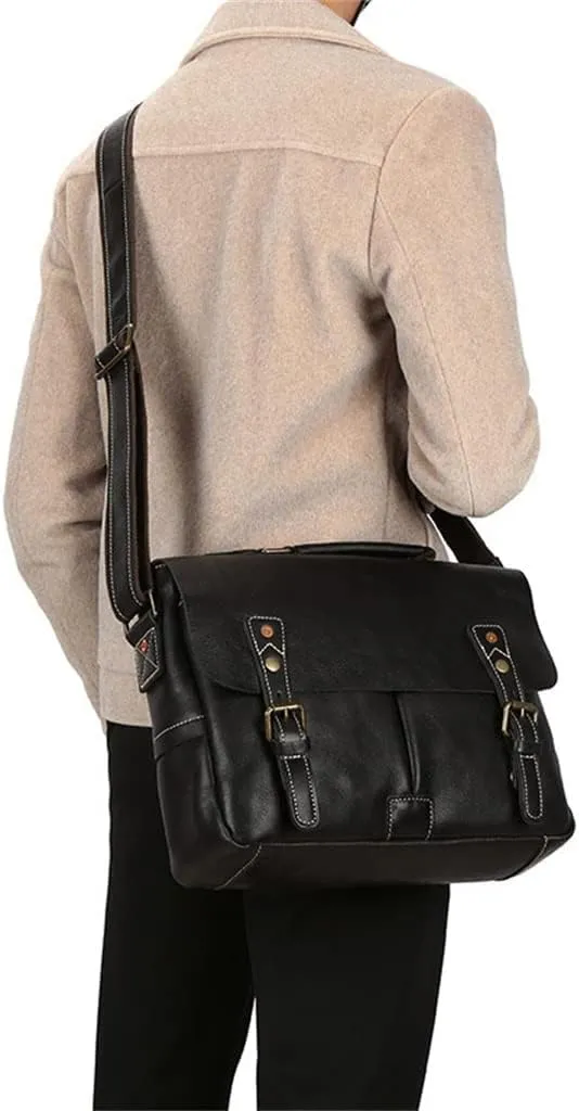 CSCDD Men's Handbag Large Capacity Business Computer Briefcase Leather Shoulder Crossbody Men's Bag