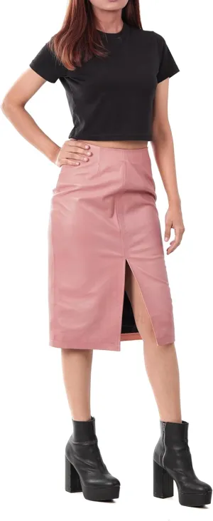 Decrum Real Leather Skirts for Women - Trendy Casual Womens Leather Skirt Fashionable