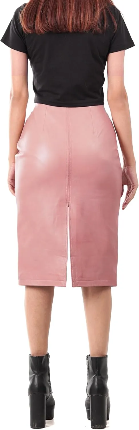 Decrum Real Leather Skirts for Women - Trendy Casual Womens Leather Skirt Fashionable
