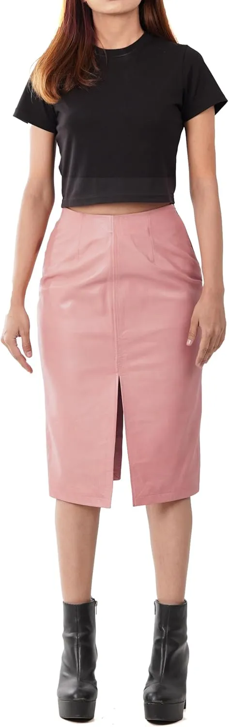 Decrum Real Leather Skirts for Women - Trendy Casual Womens Leather Skirt Fashionable